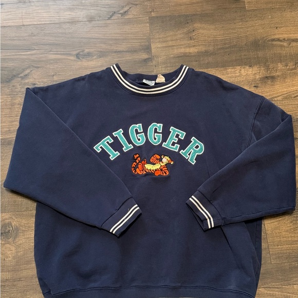 Disney Other - Disney Navy Tigger Crewneck Sweatshirt with Teal Lettering